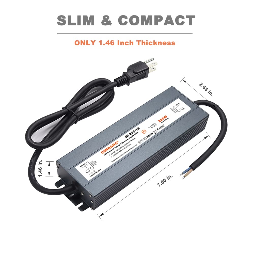 200W IP67 Waterproof Constant Voltage LED Driver Power Supply Transformer G235533