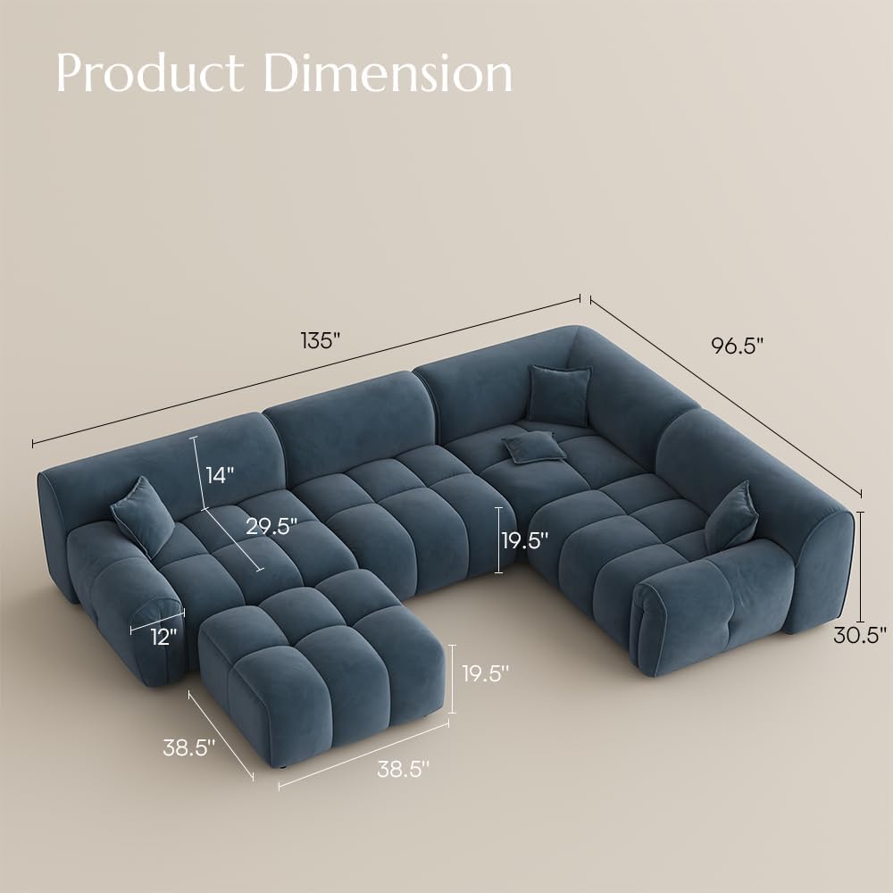 Oversized U-Shaped Sectional Sofa with Ottoman P5392