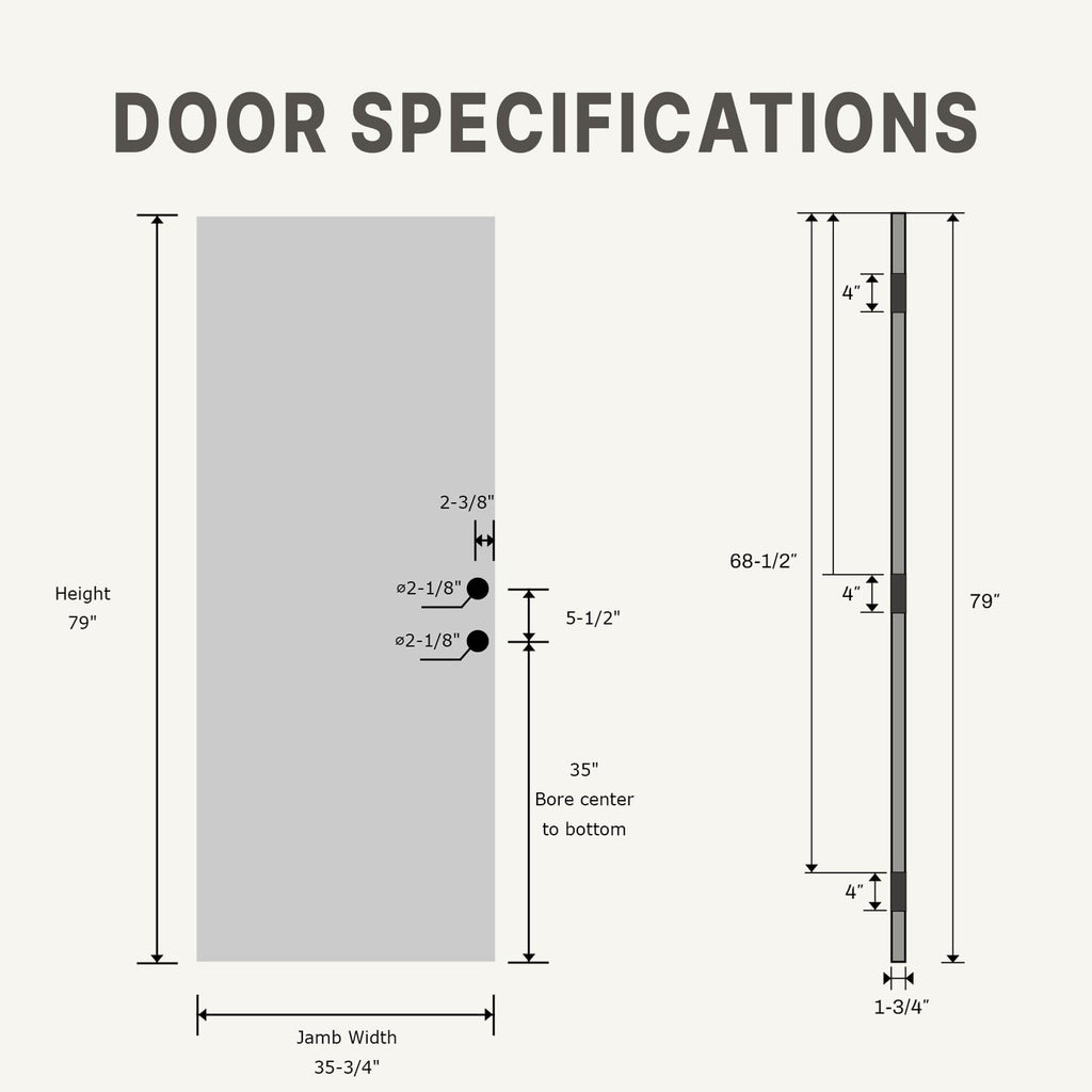 Fiberglass Entry Door 4-Lite Glass Left-Hand Inswing I924