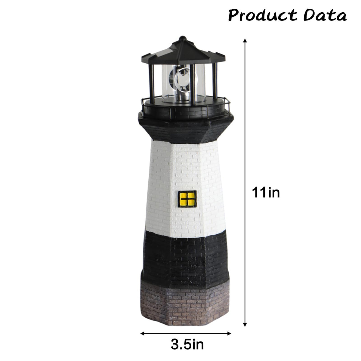 Solar Powered Lighthouse Garden Light with Rotating Beacon Y364