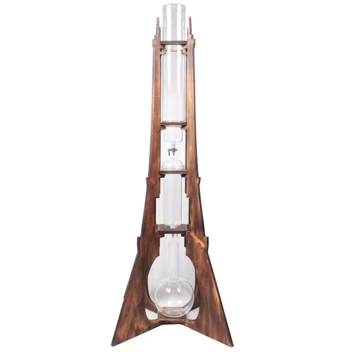 Ice Drip Coffee Maker with Wooden Frame and Glassware Q8663
