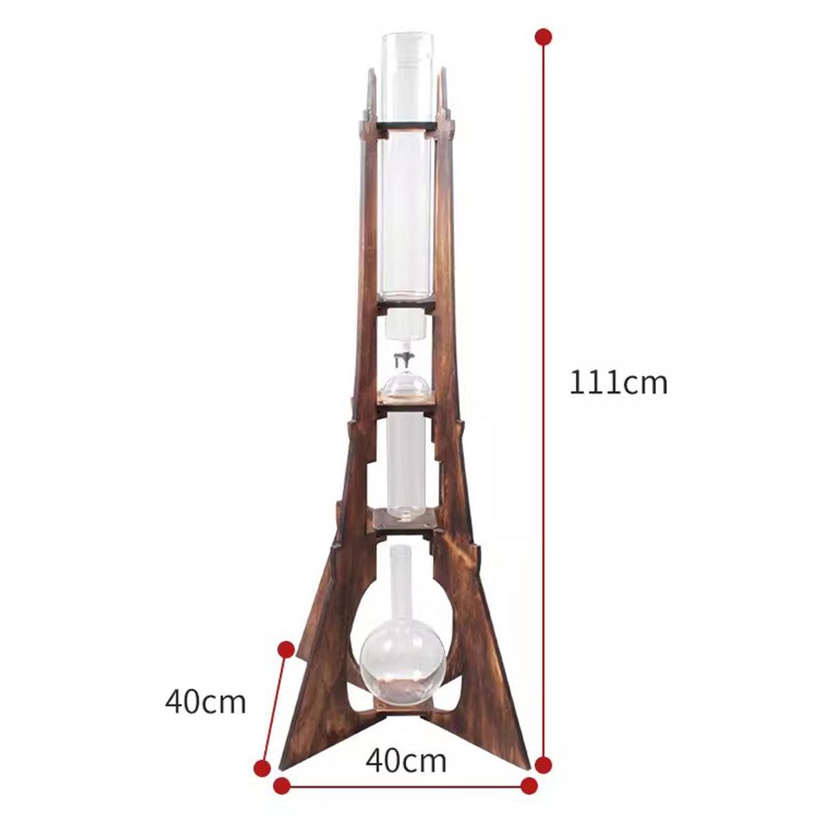 Ice Drip Coffee Maker with Wooden Frame and Glassware Q8663
