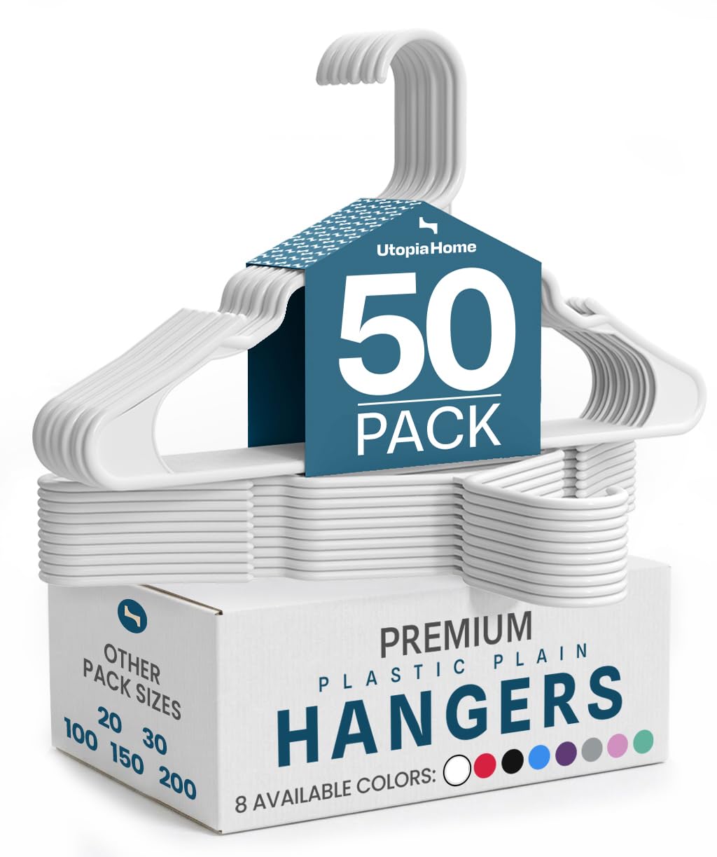 Plastic Hangers 50 Pack White W346