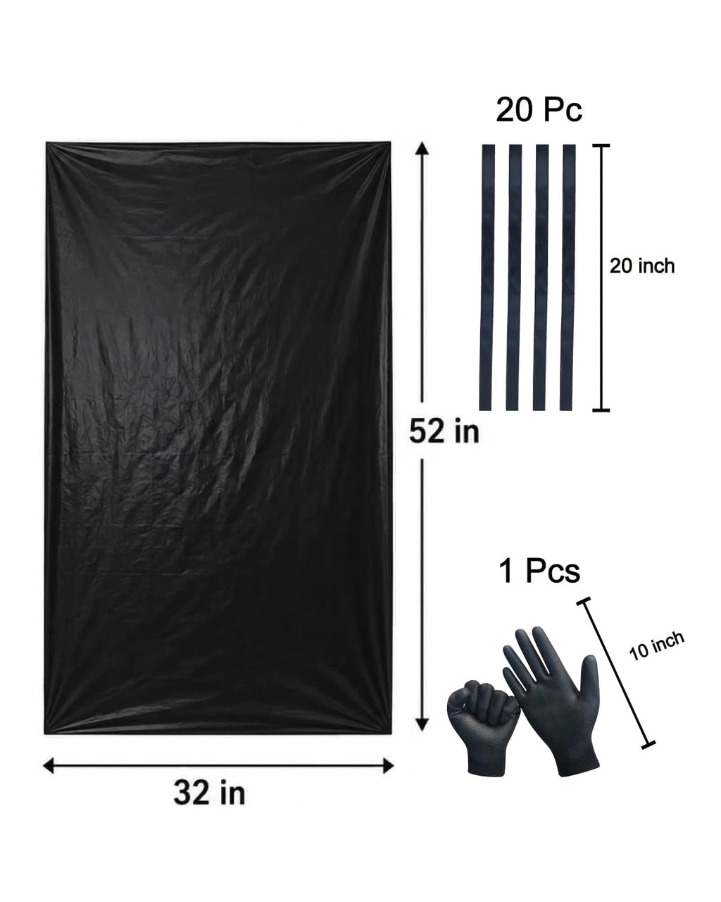 6 Mil Heavy Duty Contractor Trash Bags, 50/55/60 Gallon, Black, 20 Pack M86994