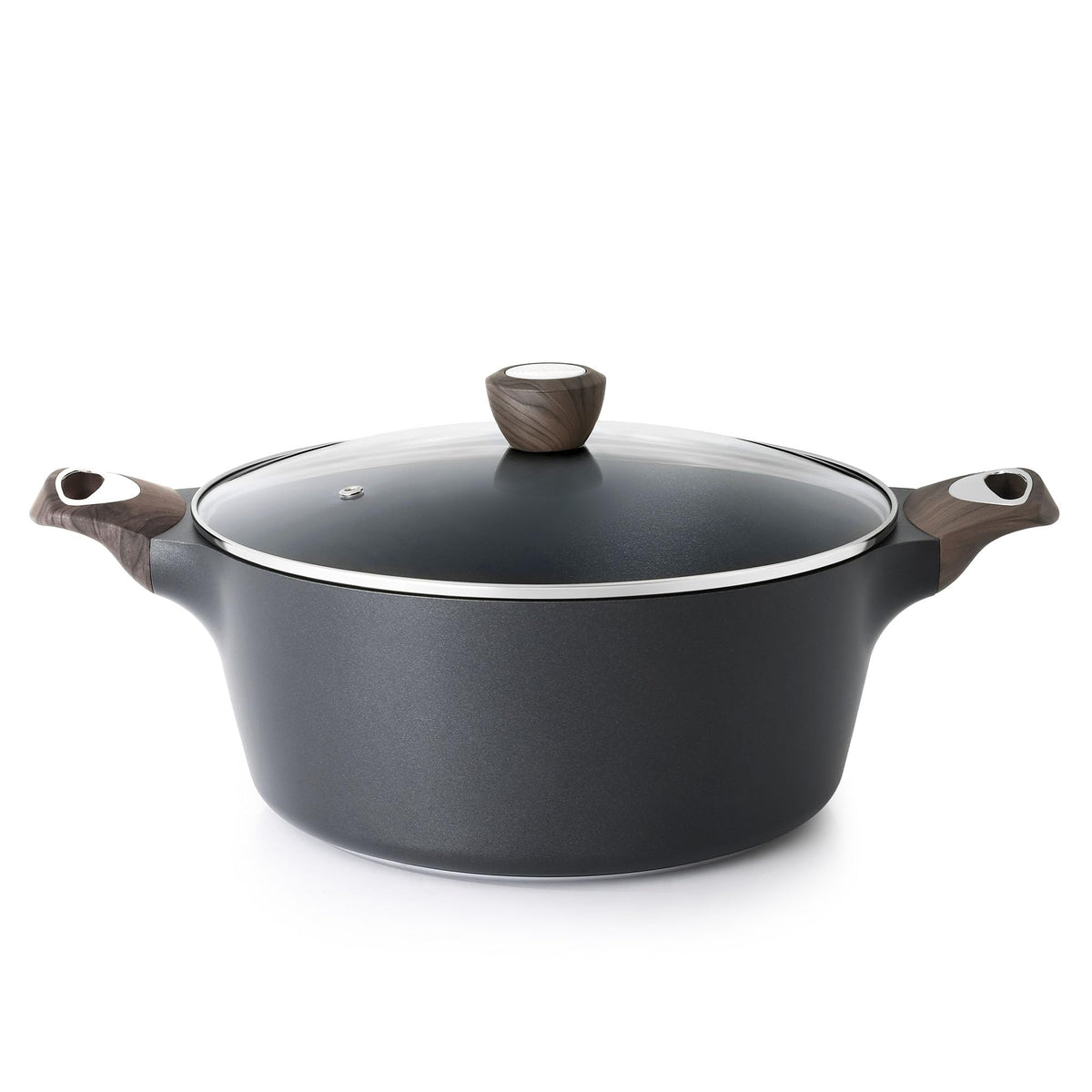 Nonstick Stock Pot with Lid 6.6 QT Black L4811