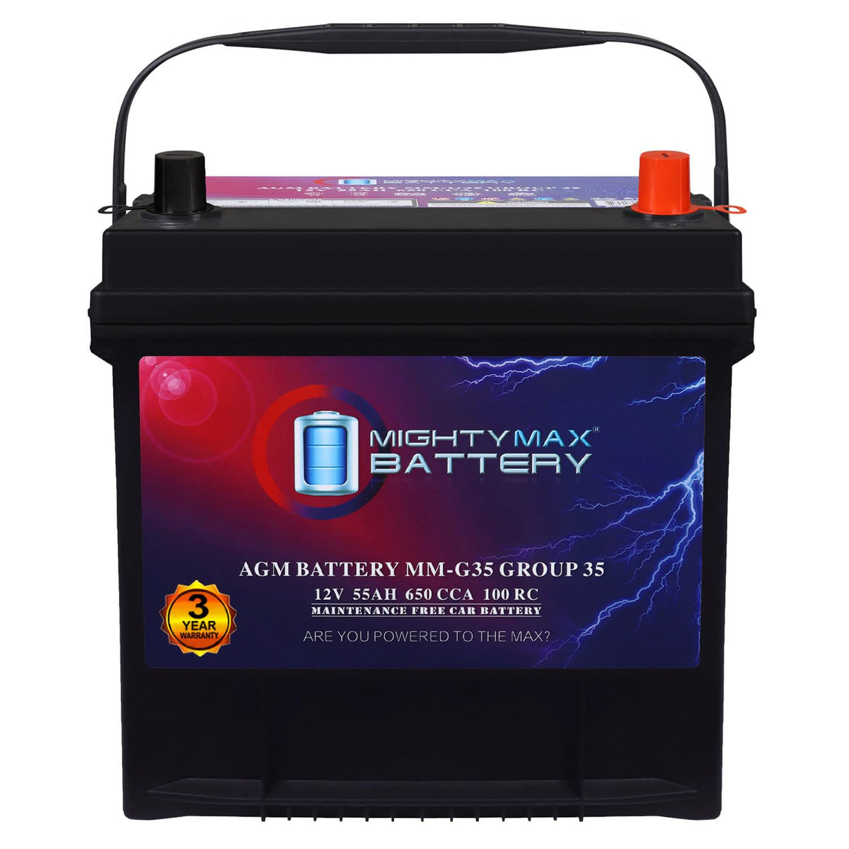 12V 55Ah AGM Replacement Battery N3361