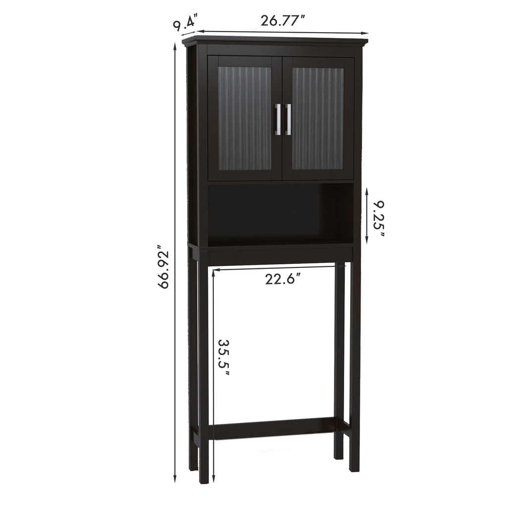 Over the Toilet Storage Cabinet with Glass Doors T189