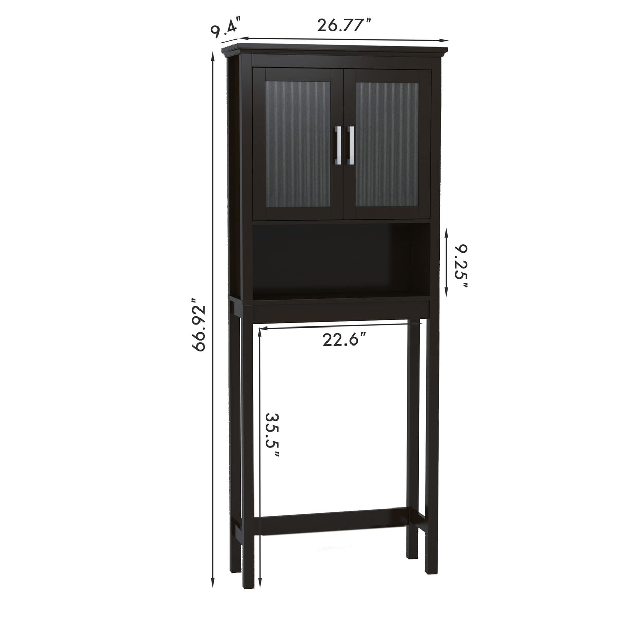 Over the Toilet Storage Cabinet with Glass Doors T189