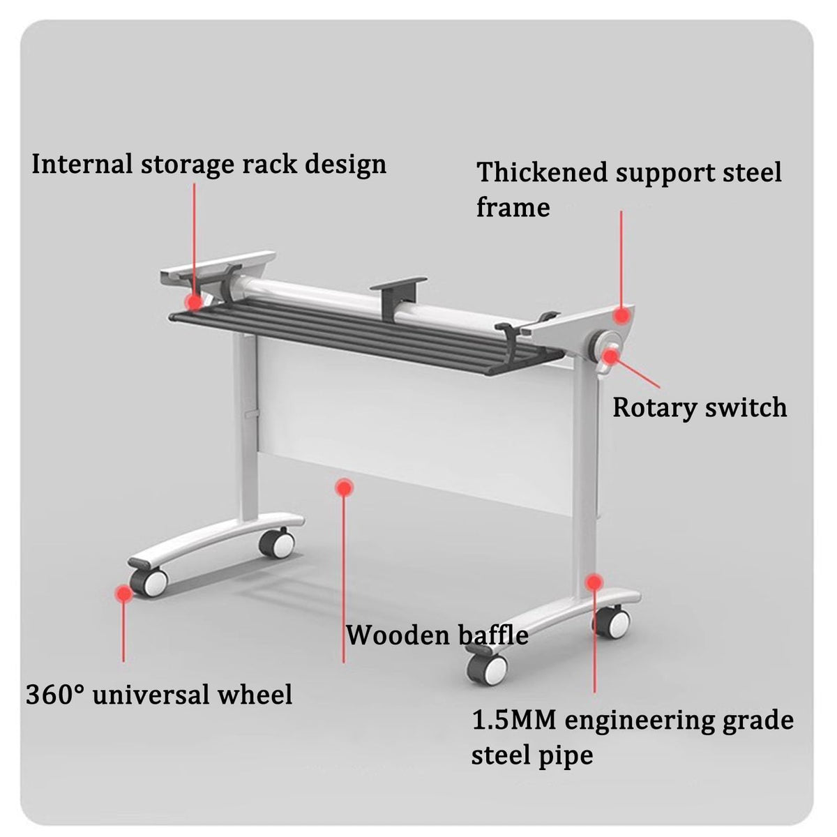 Folding Table with Locking Wheels N3583