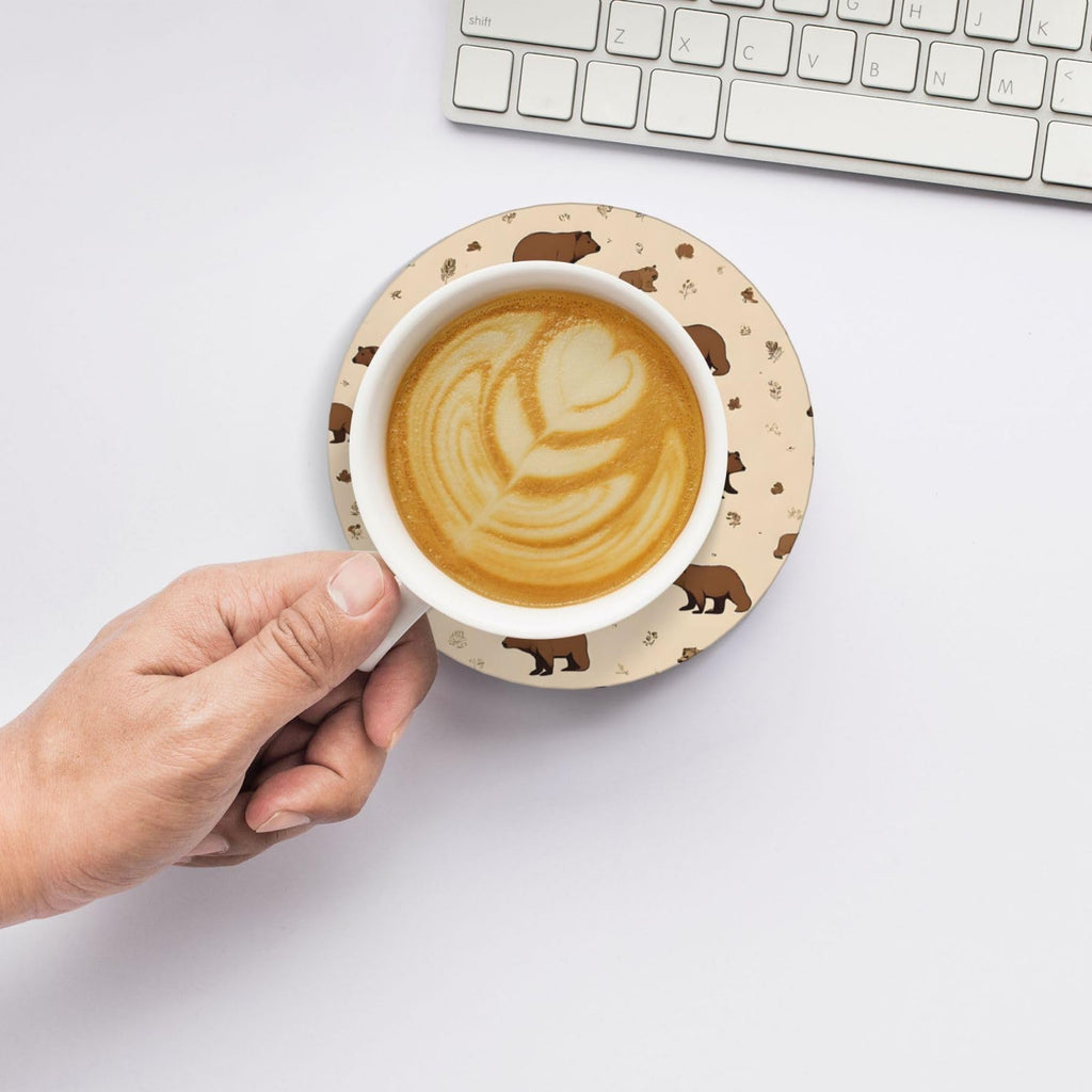 6-Piece Set of Absorbent Ceramic Coasters with Cork Backing G48485