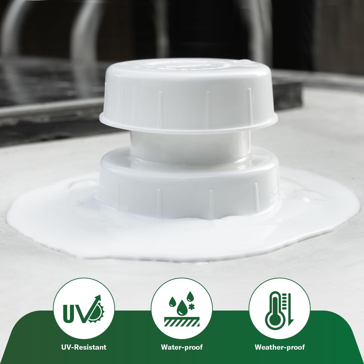 White RV Vent Cap for 1 to 2 3/8" Pipe X8949