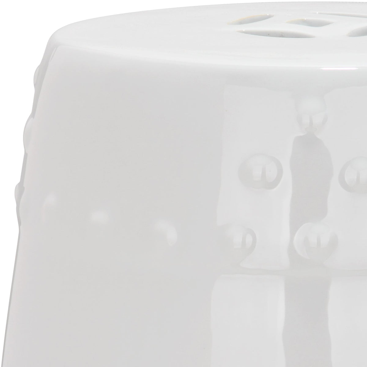 White Ceramic Garden Stool P3549