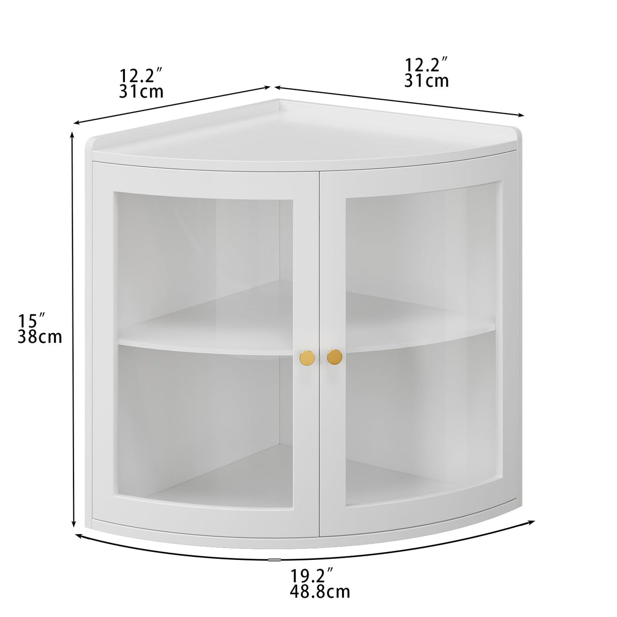 White Double Layer Large Bread Box with Acrylic Doors B5968