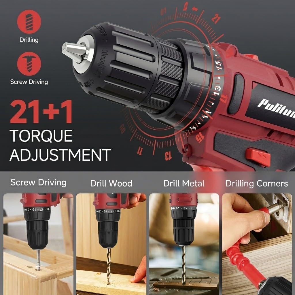 Cordless Drill Set 20V with Battery And Charger 59pcs Bits Kit U400