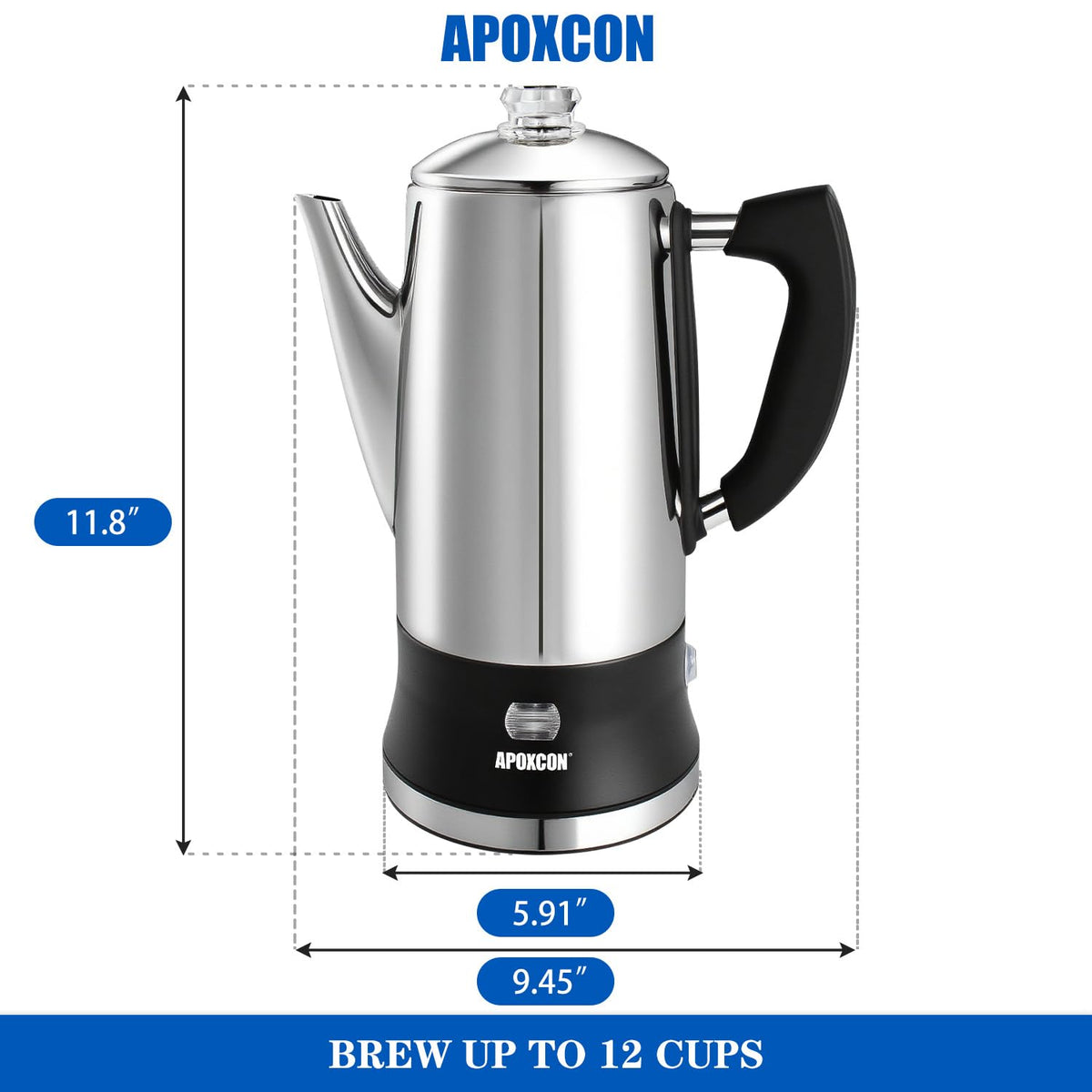 Electric Stainless Steel Coffee Percolator 12 Cup J94091