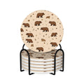 6-Piece Set of Absorbent Ceramic Coasters with Cork Backing G48485