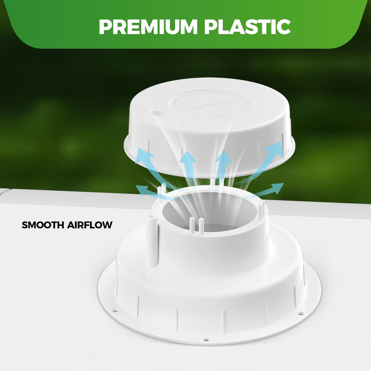 White RV Vent Cap for 1 to 2 3/8" Pipe X8949