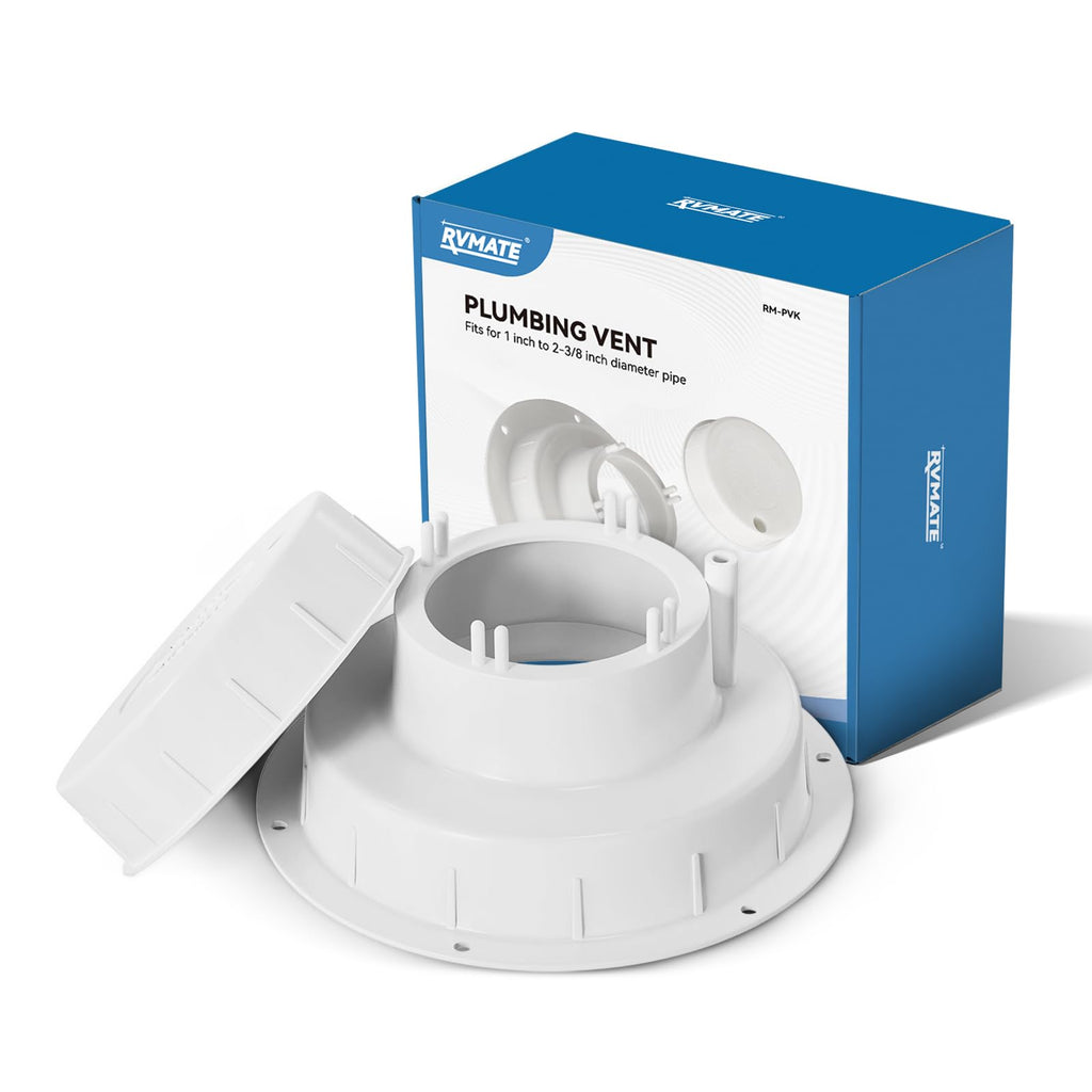 White RV Vent Cap for 1 to 2 3/8" Pipe X8949