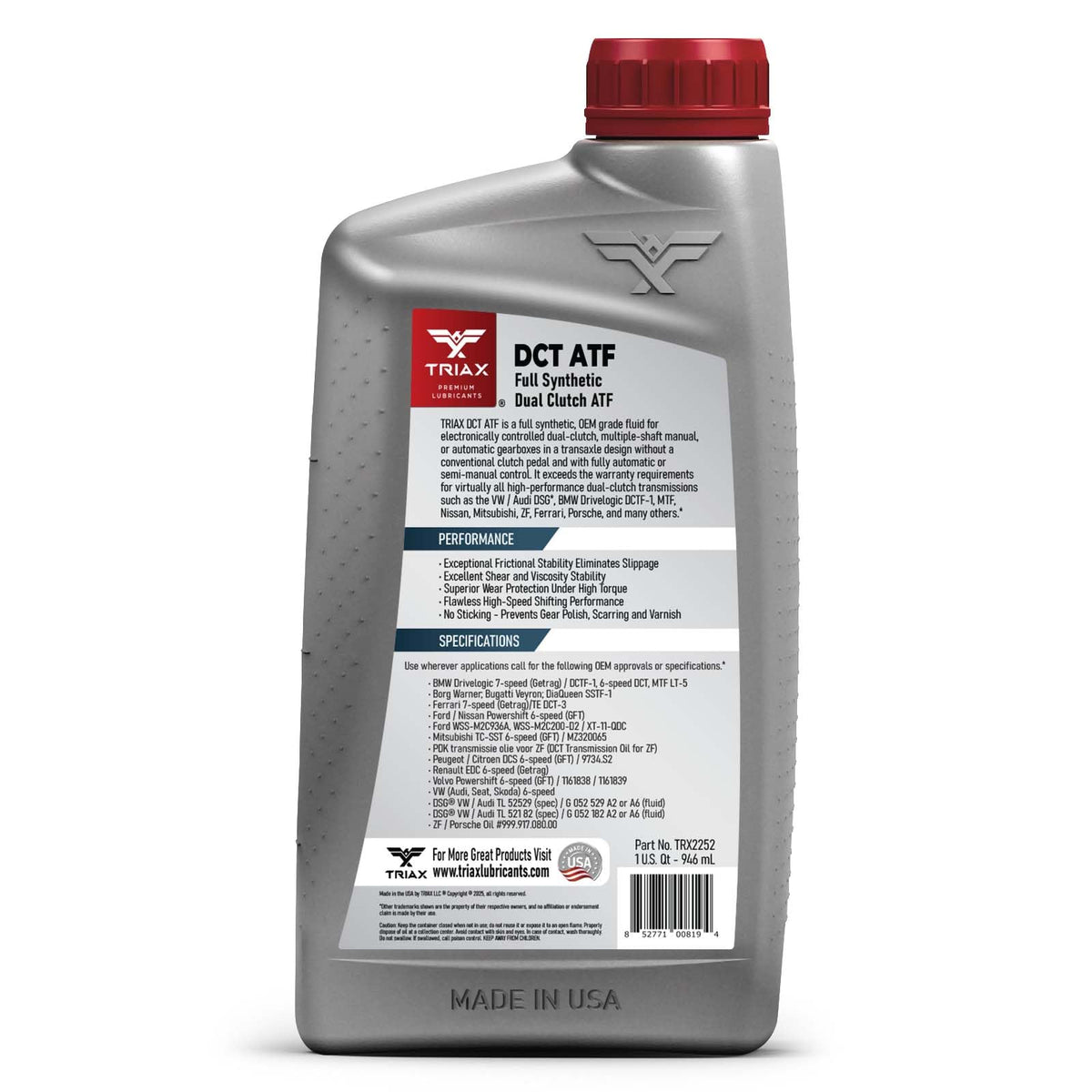 Full Synthetic Dual Clutch Automatic Transmission Fluid 1 Quart G69540