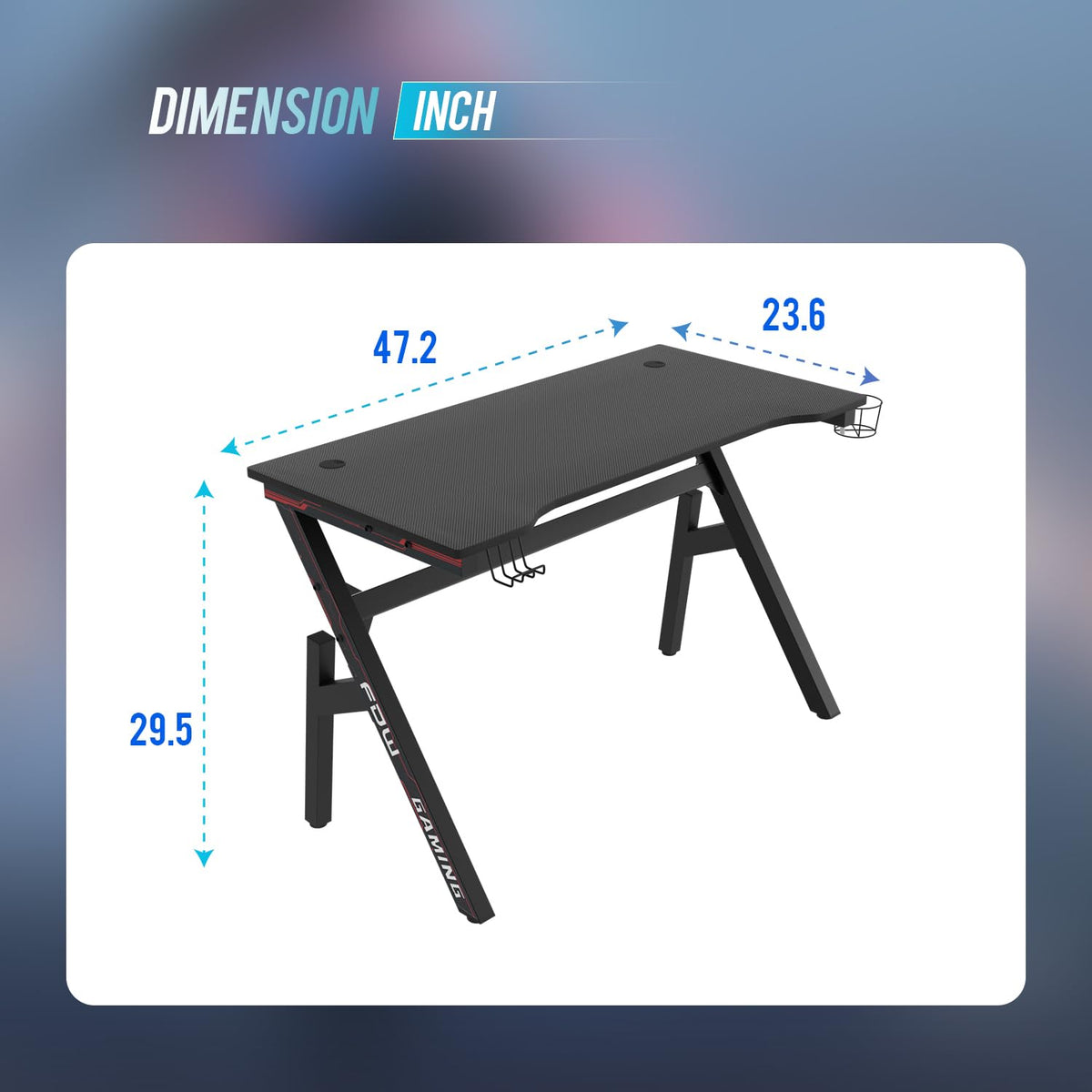 47" R-Shaped Gaming Table L98908