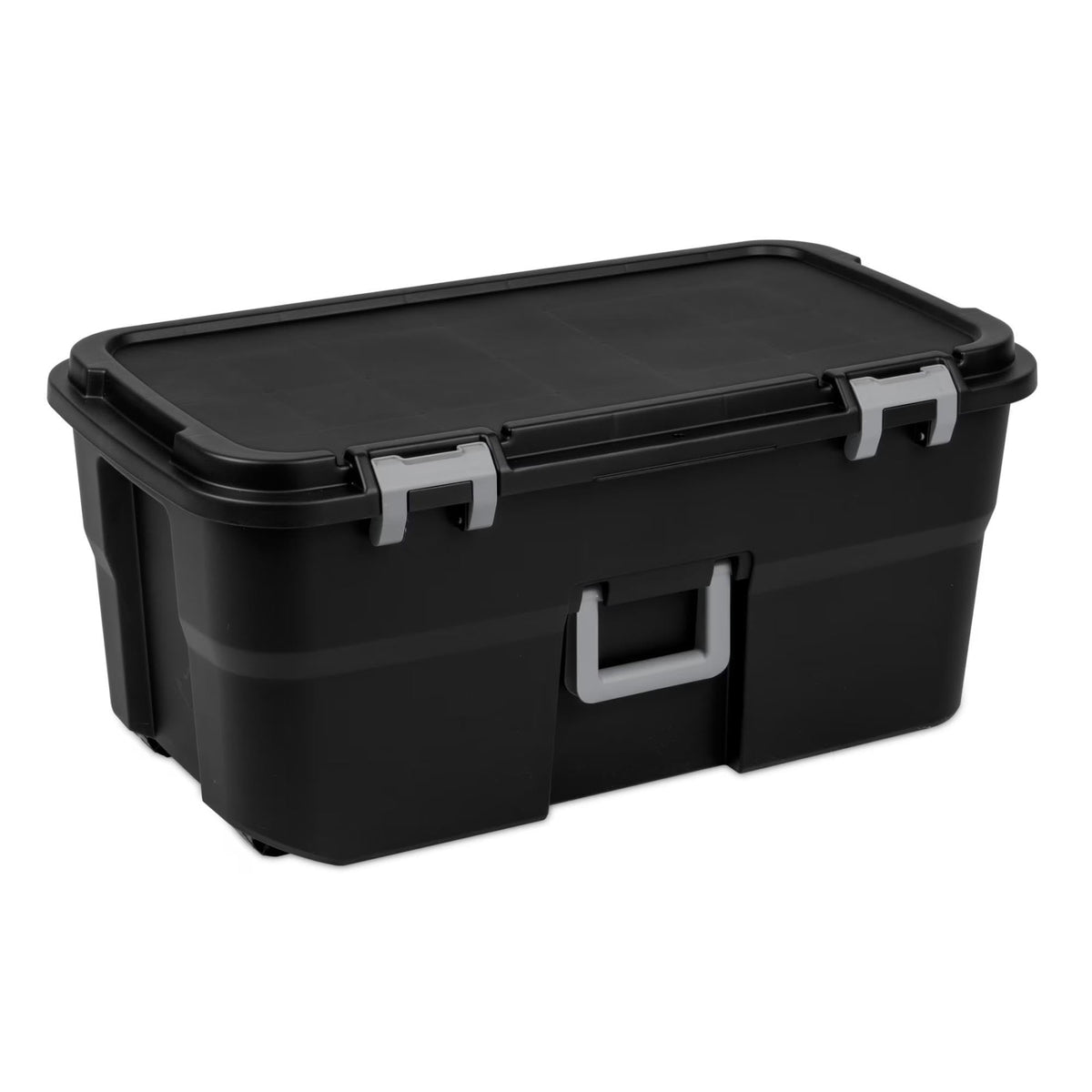 22 Gallon Black Wheeled Plastic Storage Trunk L7059