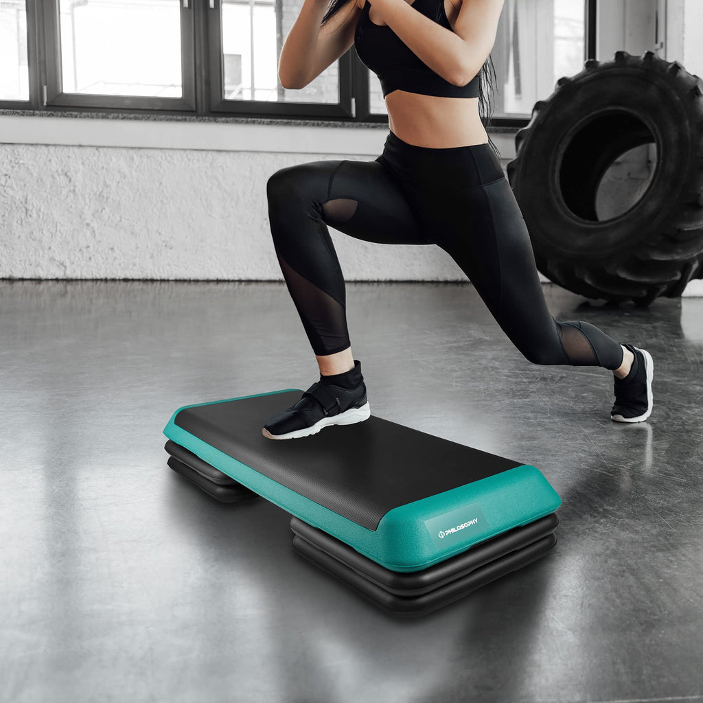 Adjustable Aerobic Exercise Step Platform with 4 Risers R675779