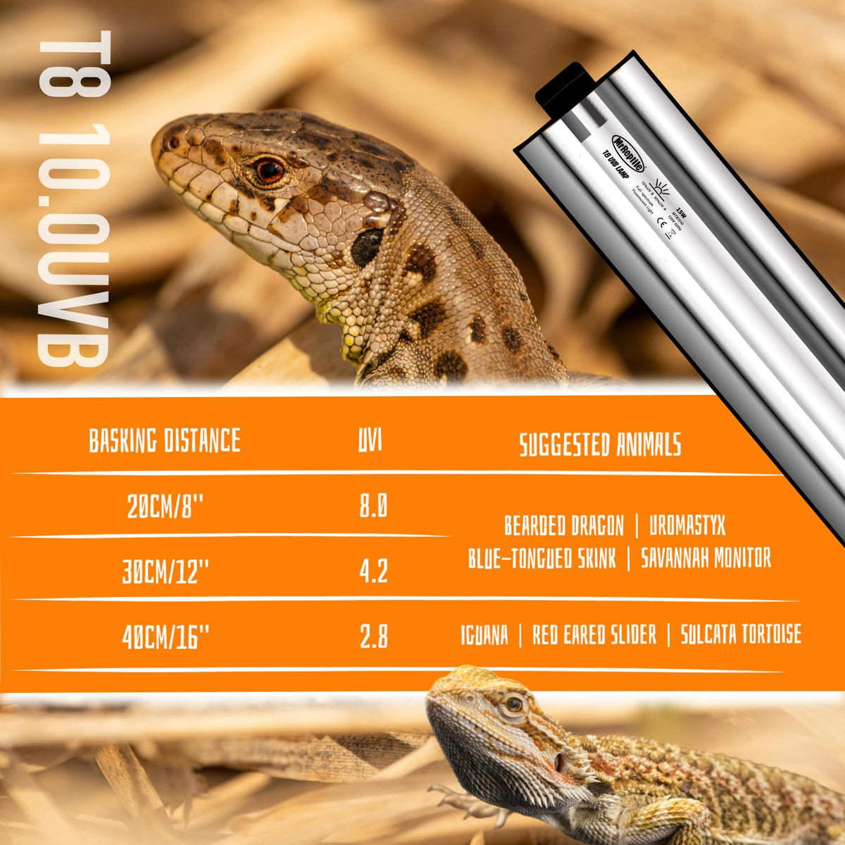 15W UVB Reptile Light Kit 18 inches F318