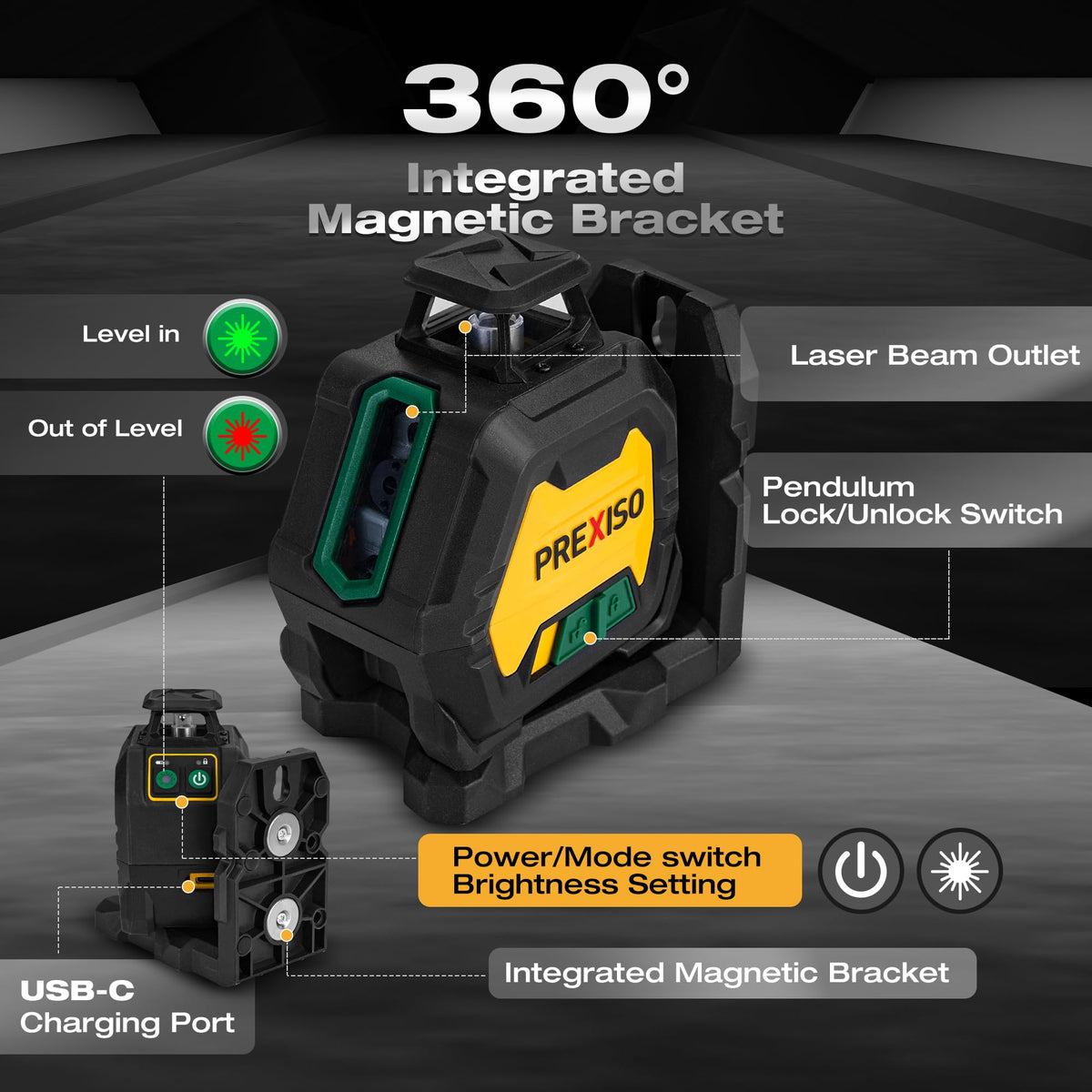 360 Laser Level with Tripod & 2 Plumb Dots I9644