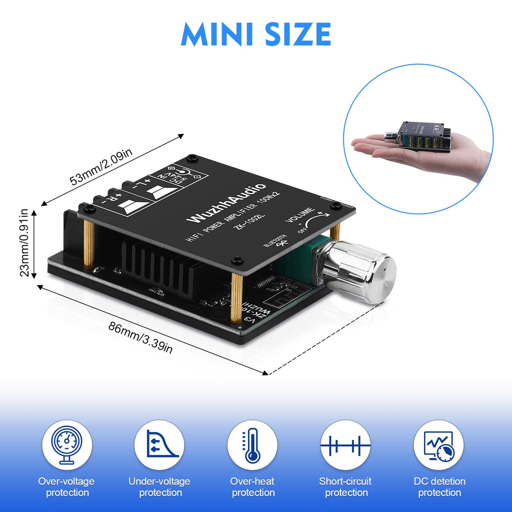 200W Audio Power Amplifier Board with Bluetooth and AUX Inputs I500