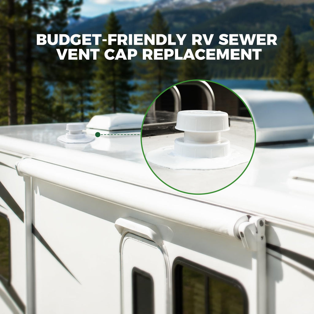 White RV Vent Cap for 1 to 2 3/8" Pipe X8949