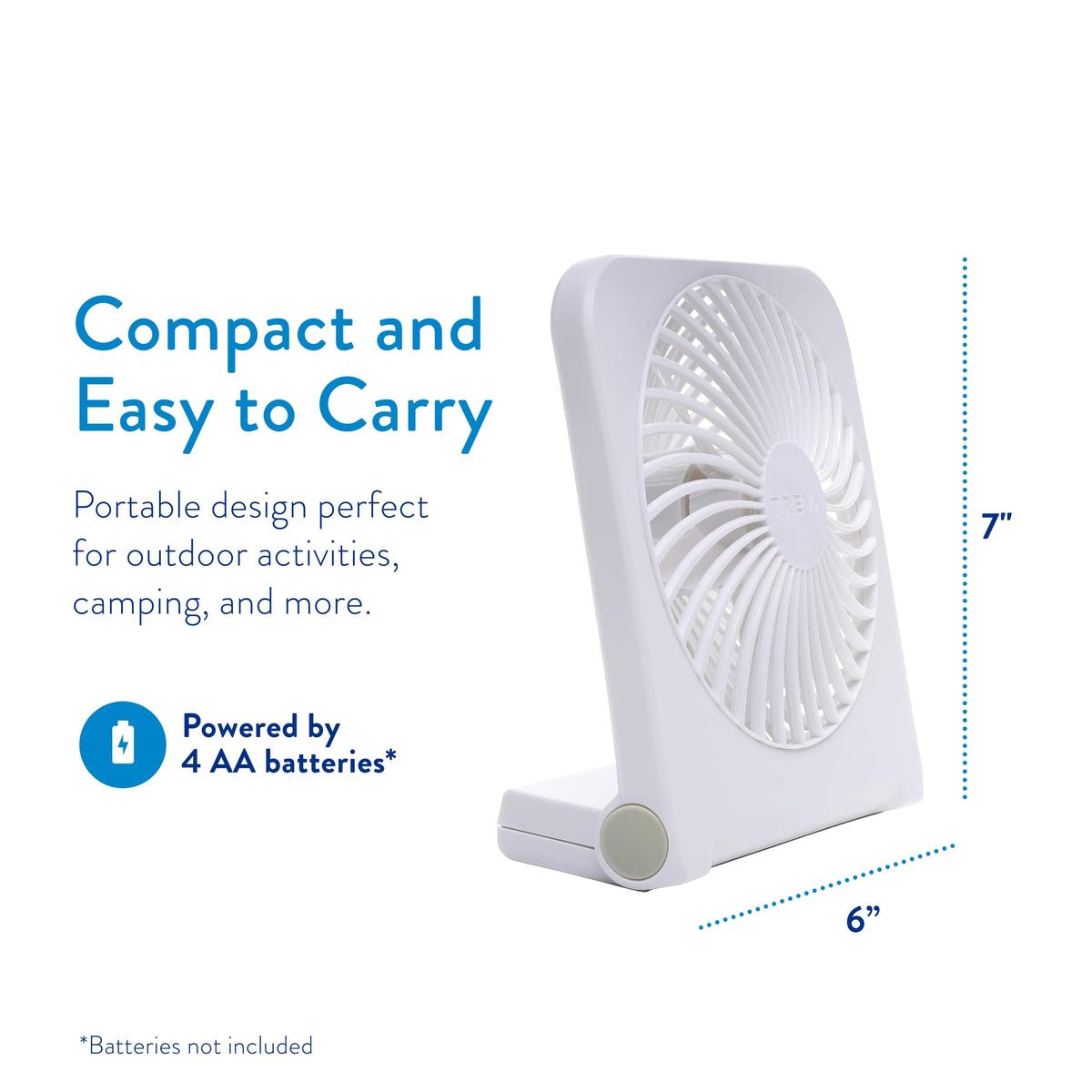 5 in USB Battery Powered Desk Fan Adjustable Tilt 2-Speed White K88027