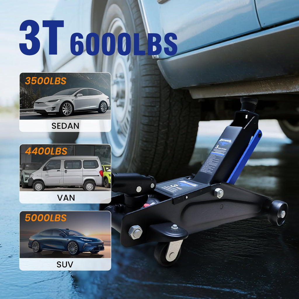 3 Ton Floor Jack with Wheels U6816