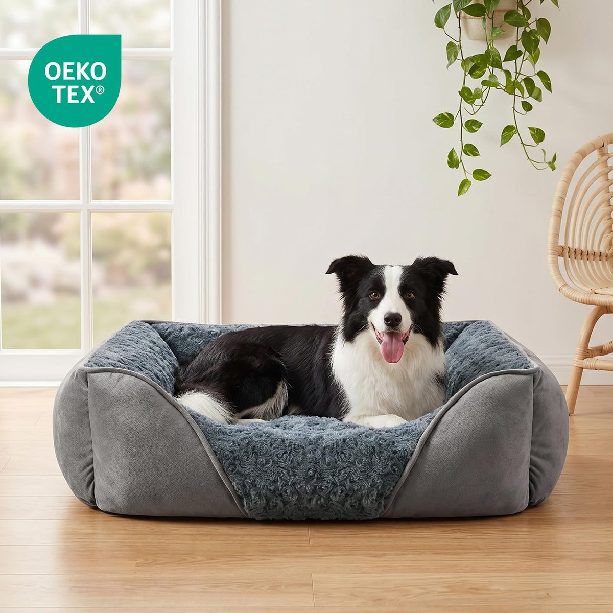 Washable Orthopedic Dog Bed with Anti-Slip Bottom D6016