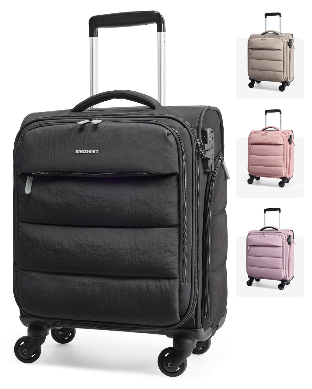 Black Softside Underseat Suitcase with Wheels F28771