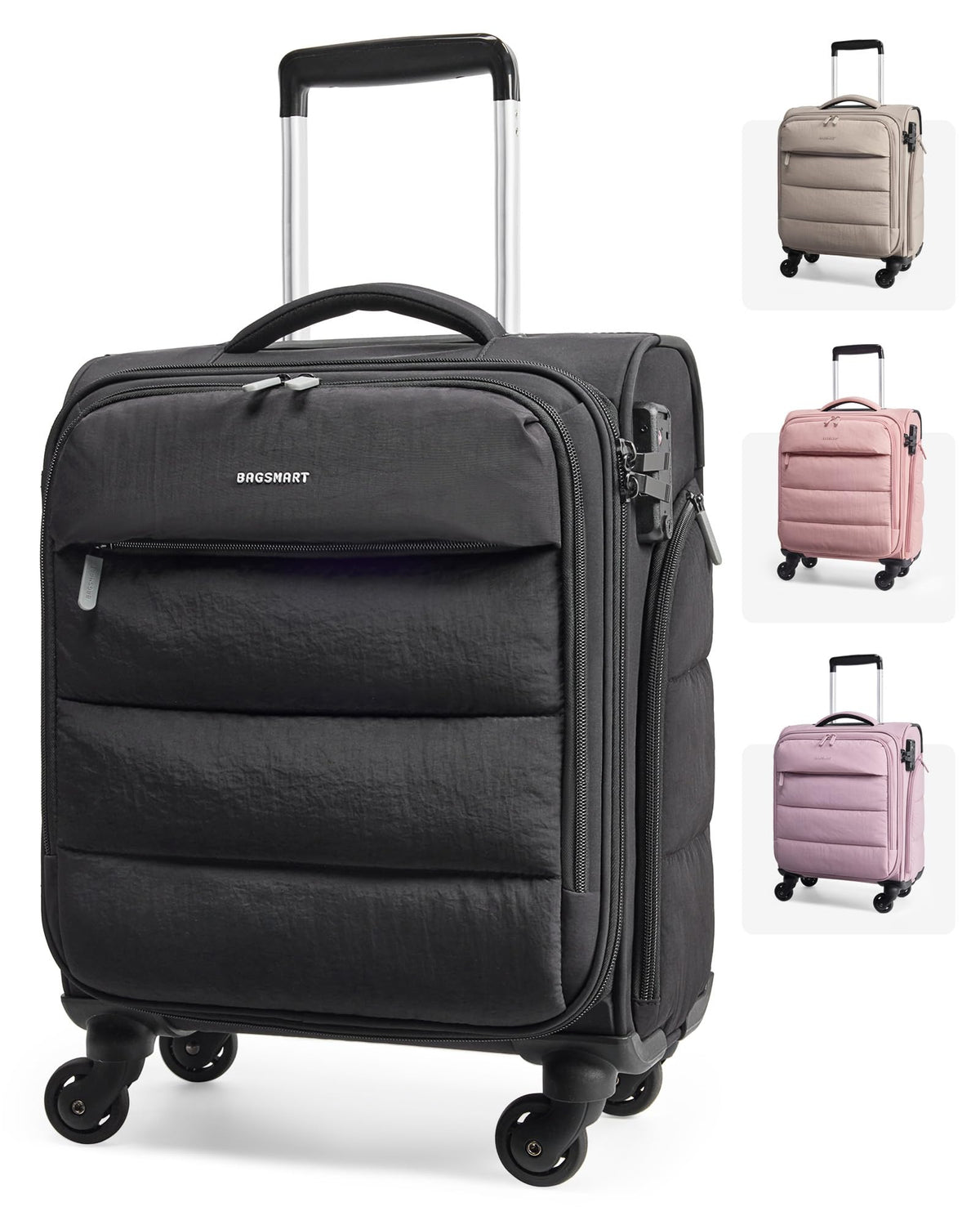Black Softside Underseat Suitcase with Wheels F28771