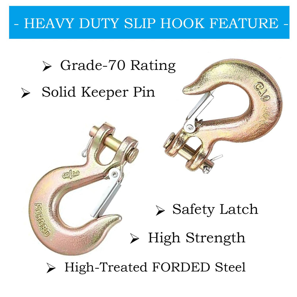 3/8 Inch Heavy Duty Forged Clevis Slip Hook with Safety Latch, 18,000 Lbs Capacity S363