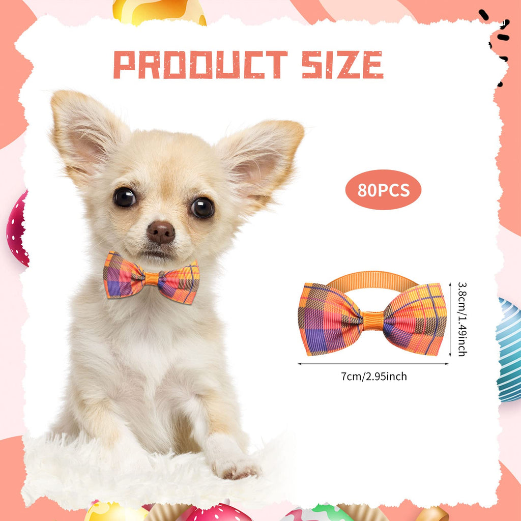 80 Pcs Dog Bow Ties Assorted Pattern H55290