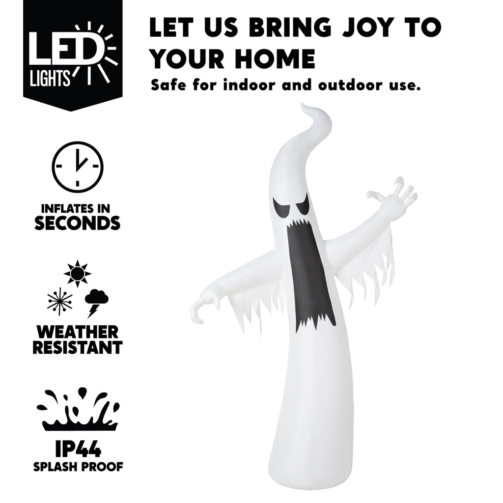 12 FT Inflatable Ghost Outdoor Decoration with LEDs B32486