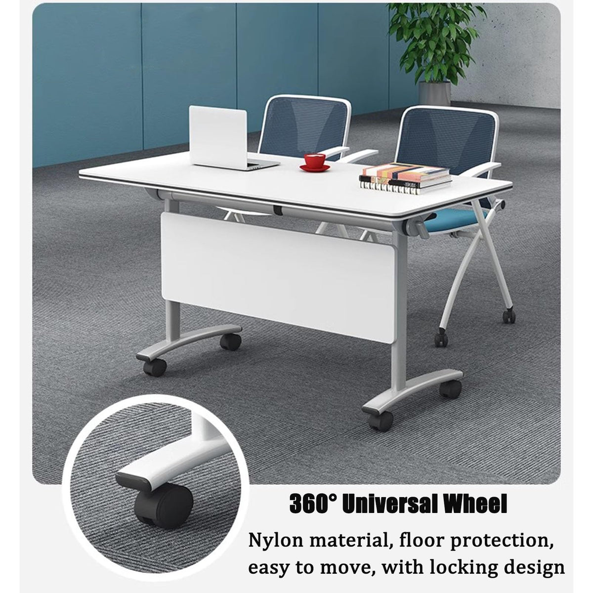Folding Table with Locking Wheels N3583
