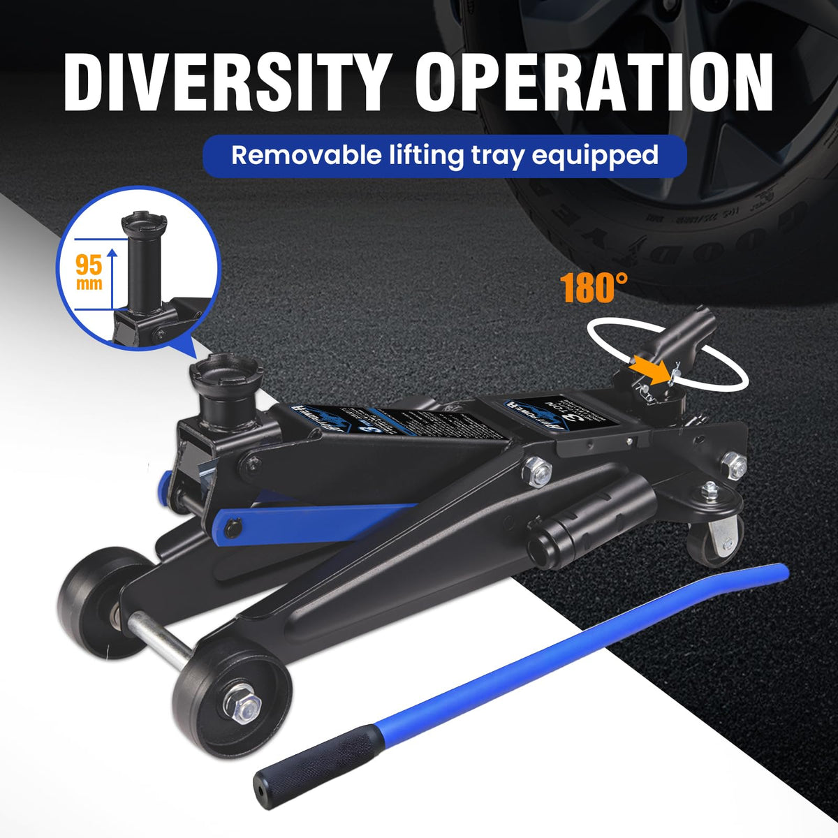 3 Ton Floor Jack with Wheels U6816