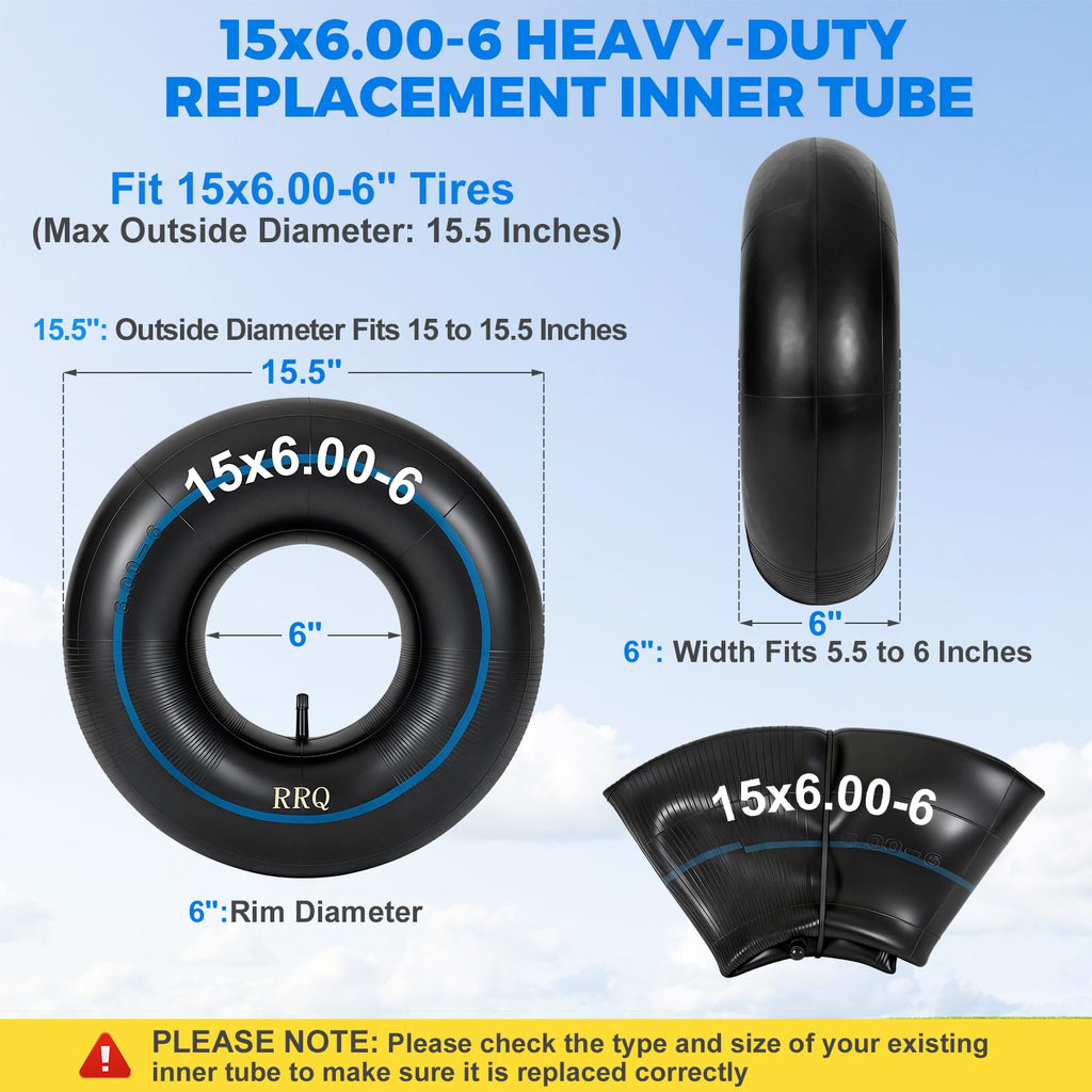 15x6.00-6 Lawn Mower Inner Tube, 2 Pack G217186