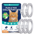 White 5 Pack Adjustable Water-Resistant Flea and Tick Cat Collar B26547