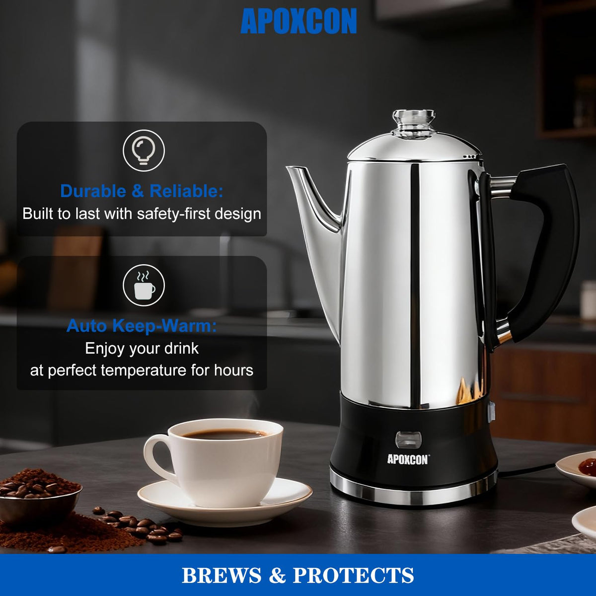 Electric Stainless Steel Coffee Percolator 12 Cup J94091