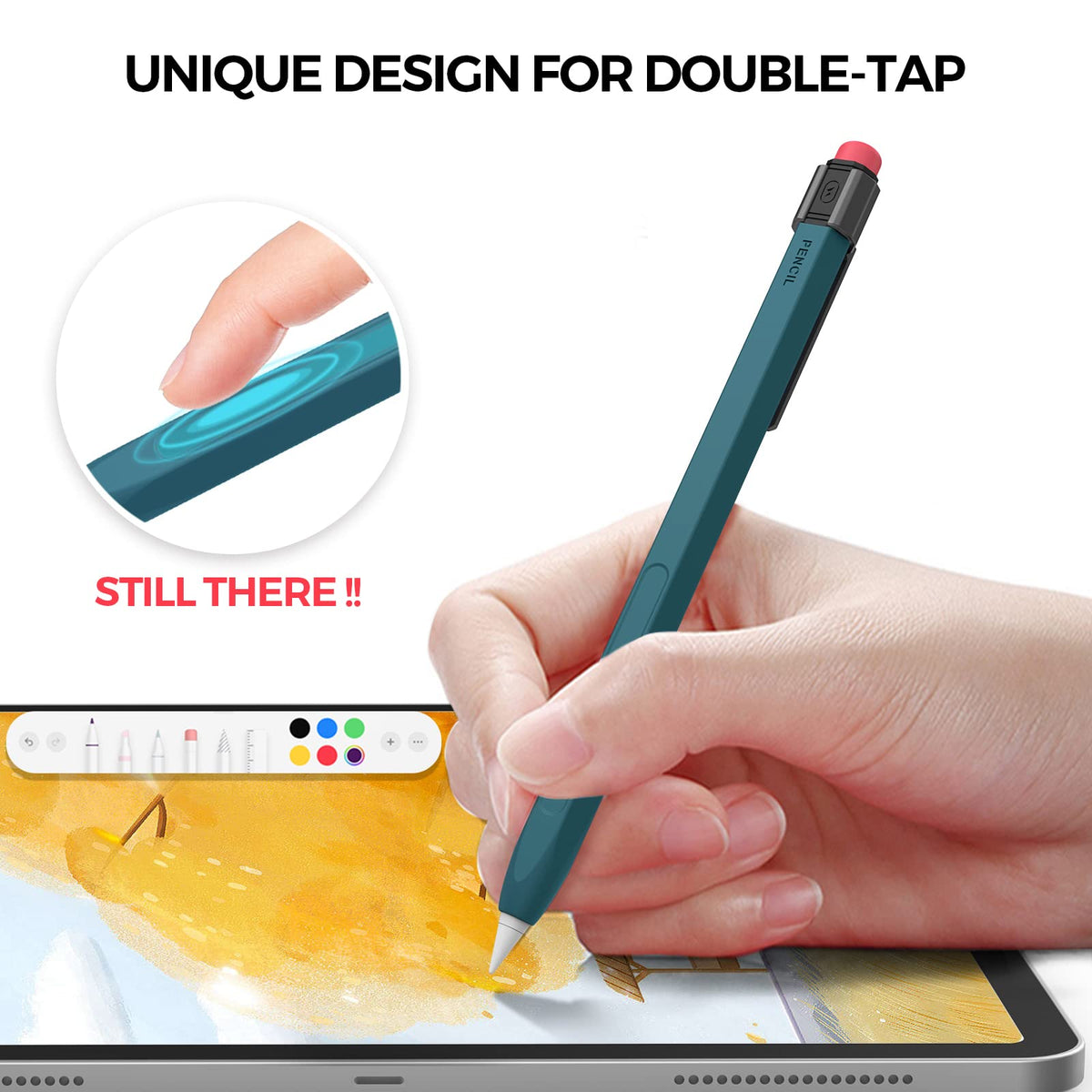 Apple Pencil Pro Silicone Case with Clip Deep Green M446