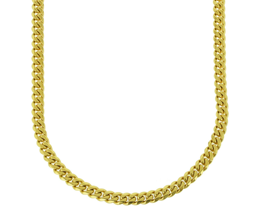 Miami Cuban Link Chain 18k Yellow Gold Plated Stainless Steel Necklace 30 inches E799792