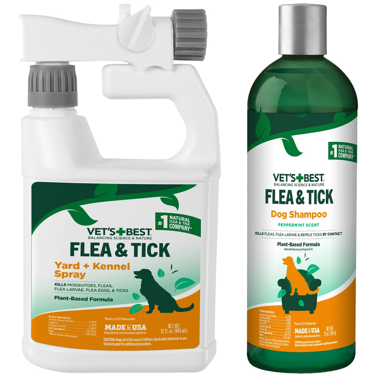 32 oz Flea and Tick Spray + 12 oz Dog Shampoo I383