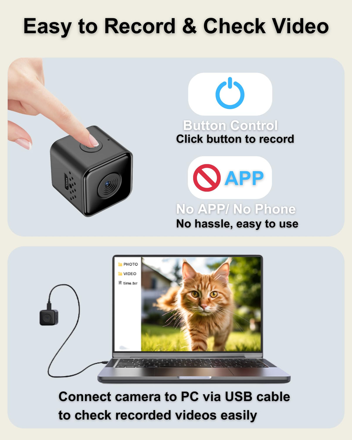 Cat Camera Collar with Tracker Tag, 1080P HD Pet POV Action Cam, Lightweight 0.7oz, Night Vision G5821