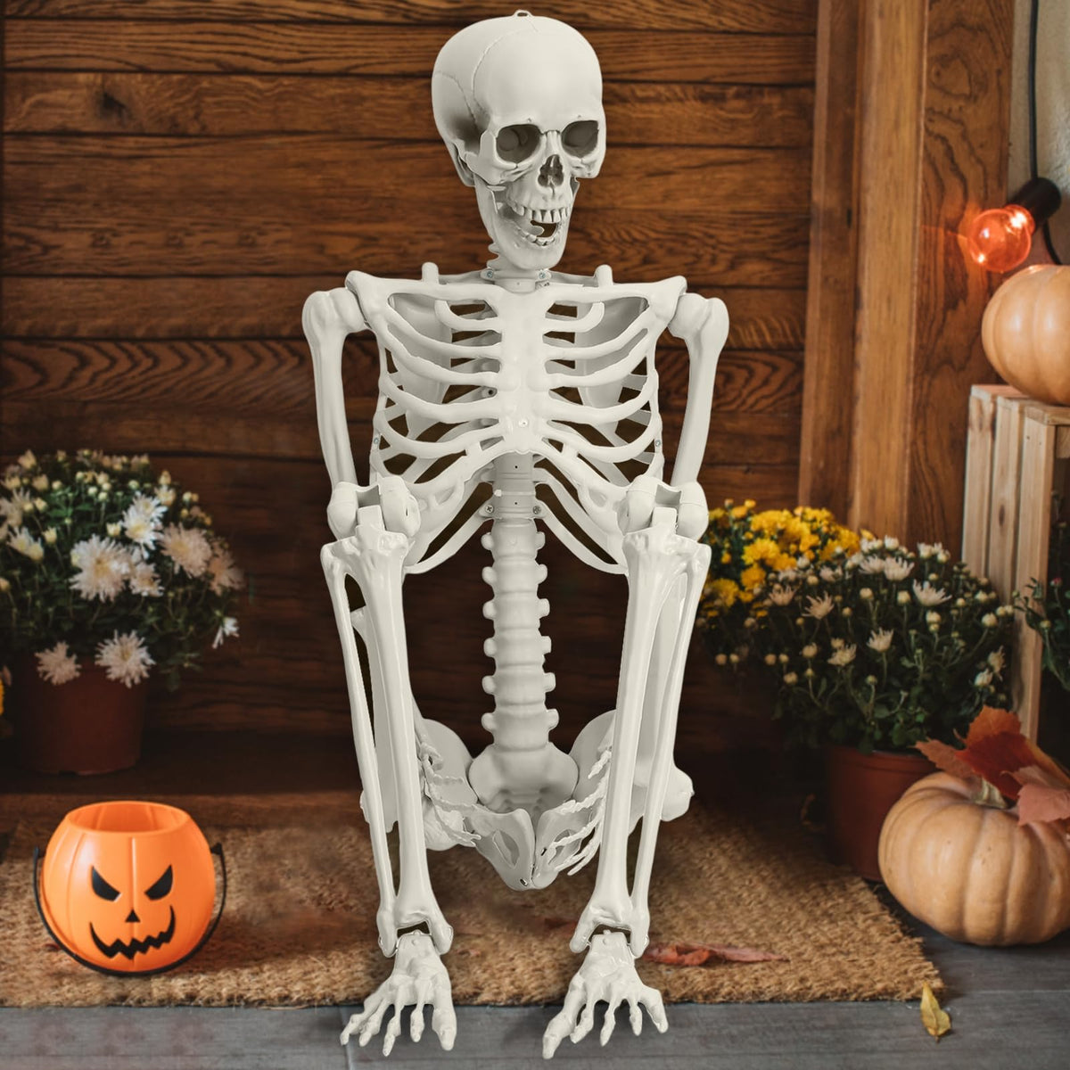 5.4FT Life Size Poseable Human Skeleton Prop Q56554