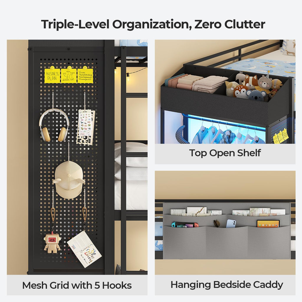 Triple Bunk Bed with 6 Storage Drawers O8135
