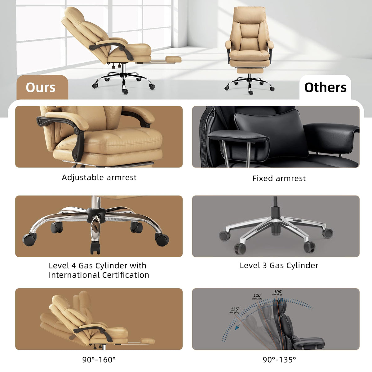 High Back Computer Chair with Soft Cushion G675944